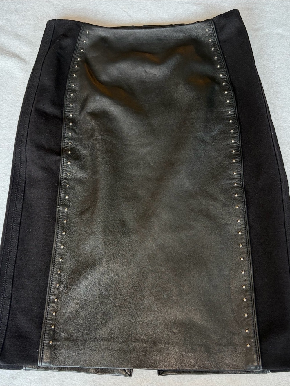 White House Black Market Genuine Leather Studded Pencil Skirt Size 2